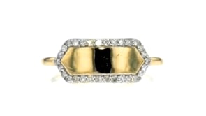 20 ct. t.w. Diamond Three-Initial Ring in 14kt Yellow Gold