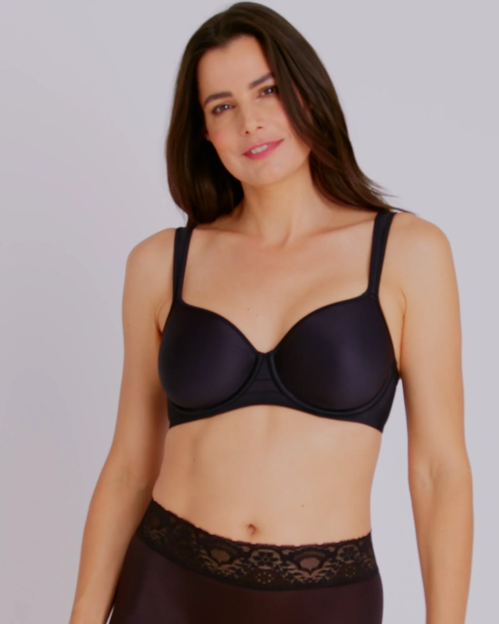 Bali One Smooth U® Ultra Light Spacer Underwire Bra With Open Neckline Black 40d Women S