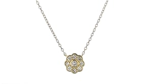 25 ct. t.w. Diamond Floral Necklace in 14kt Yellow Gold
