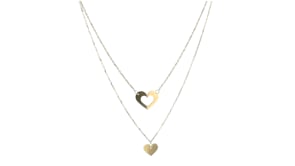 Italian 14kt Yellow Gold Double-Heart Layered Necklace