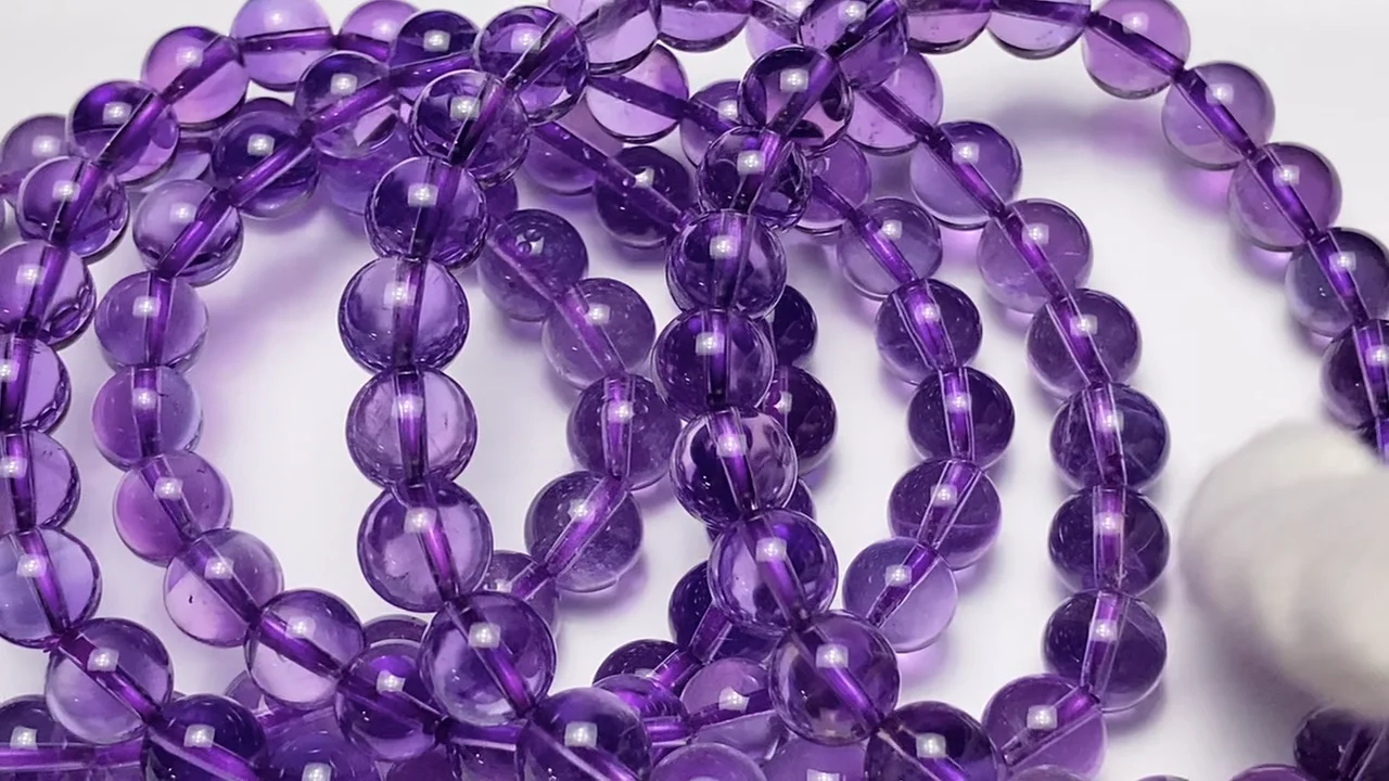 アメジスト（紫水晶） ラウンド8mm ブレスレット｜天然石ビーズの卸  