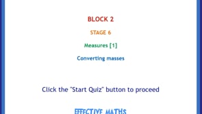 New quizzes for Year 6 - measures