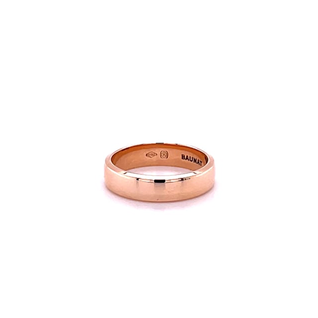 Wedding ring with a slightly domed surface of 5.00 mm in red gold
