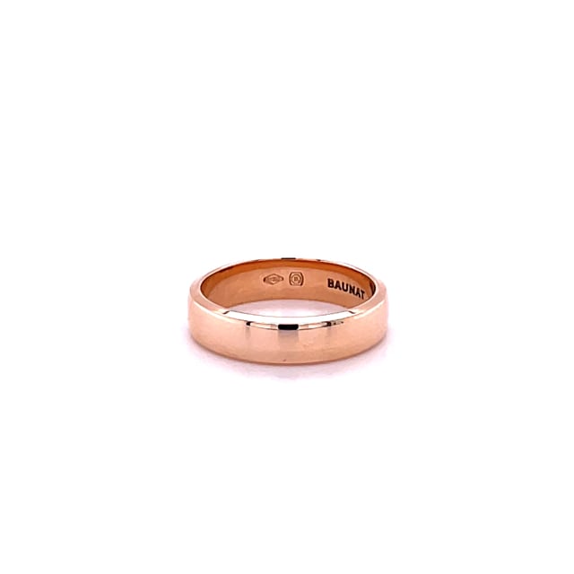 Anillo de boda con superficie esférica ligeramente de 5.00 mm en oro rojo