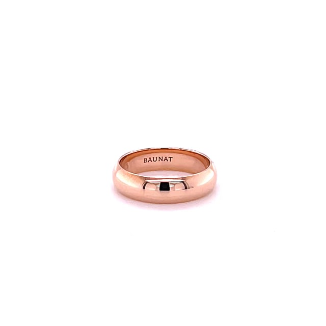 Wedding ring with a domed surface of 5.00 mm in red gold