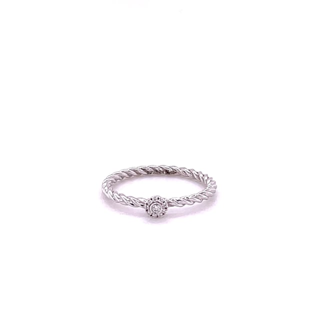 0.04 Karat Diamant gedrehter Kombination Ring aus Weißgold