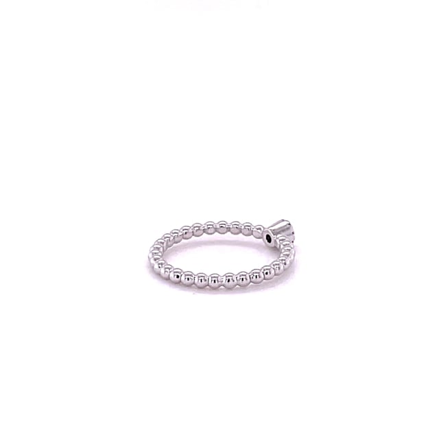 0.04 carat diamond stackable beaded ring in white gold