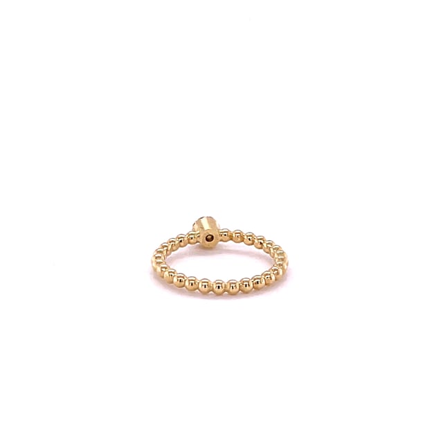 0.04 carat diamond stackable beaded ring in yellow gold