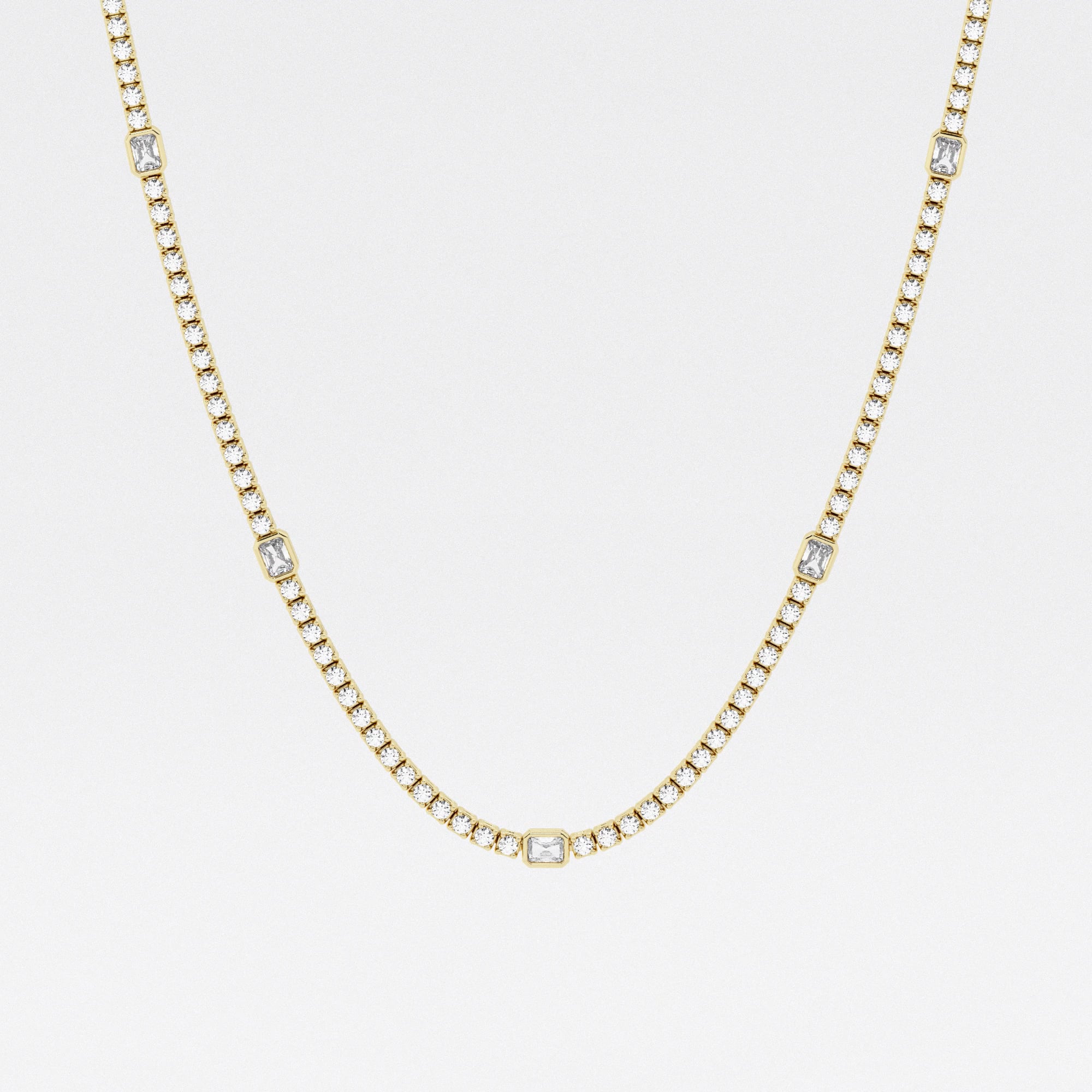 product video for näas Empowering 8 3/4 ctw Radiant Lab Grown Diamond Station Tennis Necklace