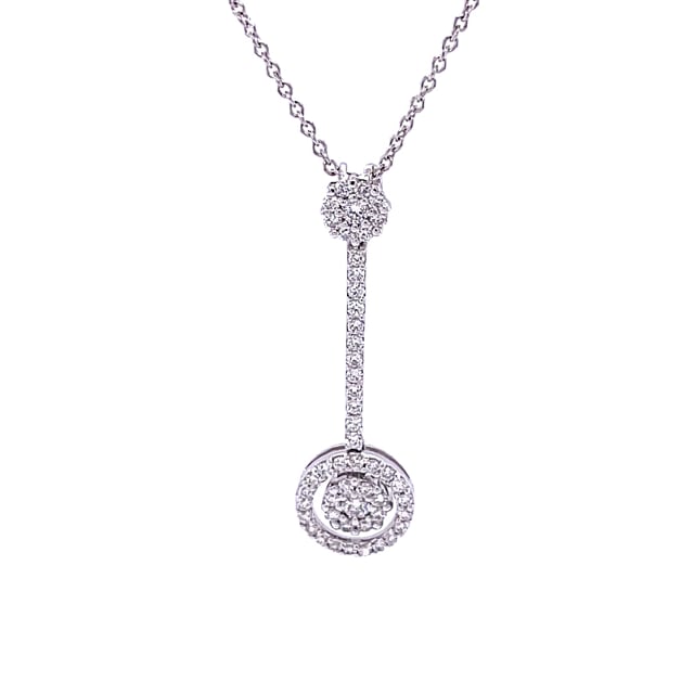 0.90 carat pendentif auréole en or blanc et diamants