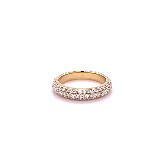 0.65 Karat Diamant Memoire Ring (zur Hälfte besetzt) aus Gelbgold