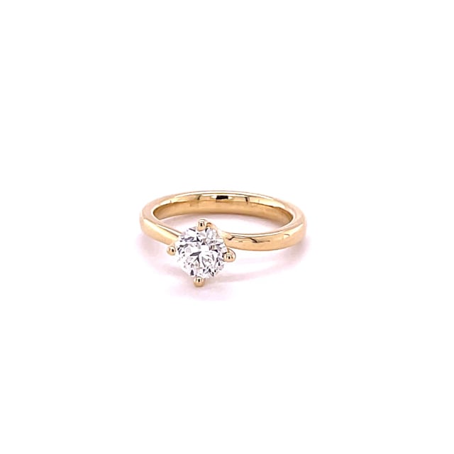 0.90 karaat diamanten solitaire ring in geel goud