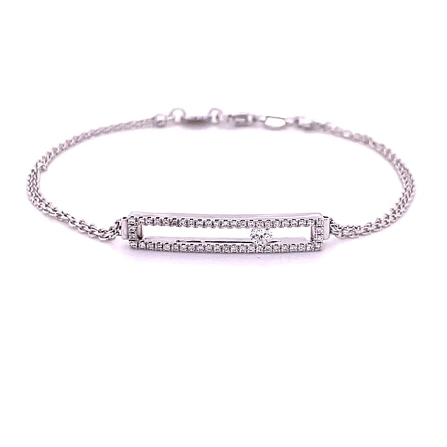 0.30 carat bracelet in white gold with a floating round diamond