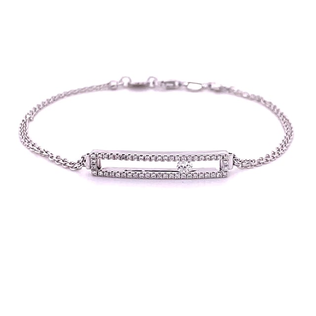 0.30 quilates pulsera en oro blanco con un diamante redondo flotante