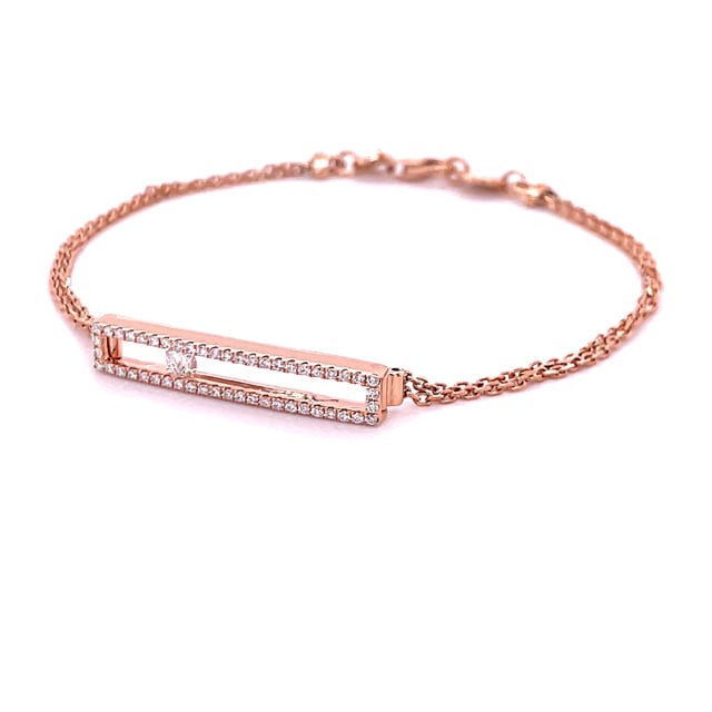 0.30克拉玫瑰金滑钻手链