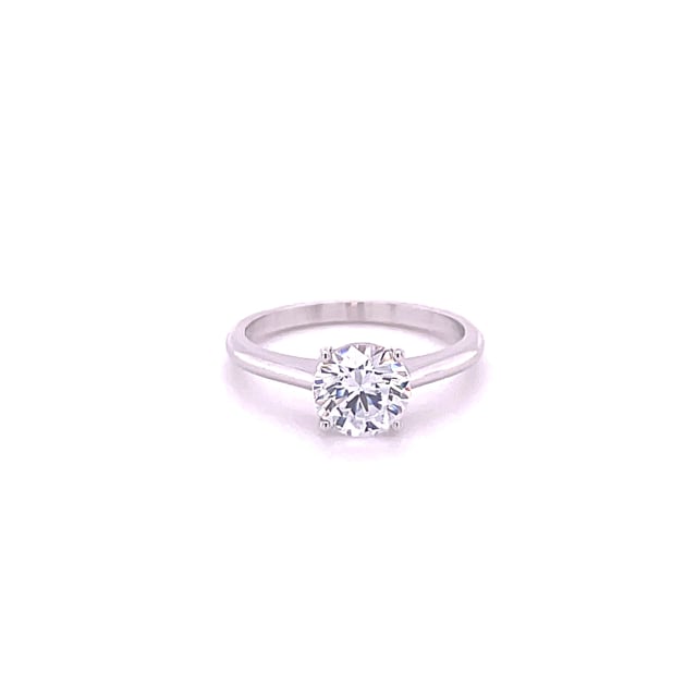 1.25 carat solitaire ring in platinum with round diamond and four prongs