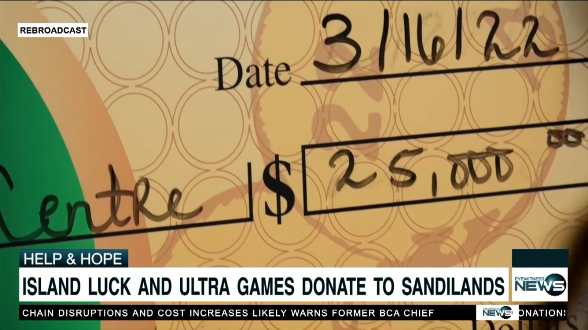 ISLAND LUCK AND ULTRA GAMES DONATE TO SANDILANDS Eye Witness News