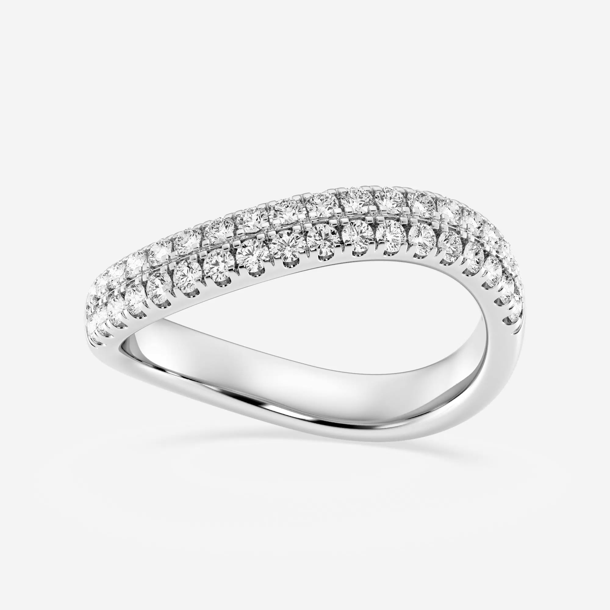 product video for 1/2 ctw Round Lab Grown Diamond Double Row Swirl Stackable Rings