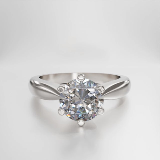1.25 carat solitaire diamond ring in white gold