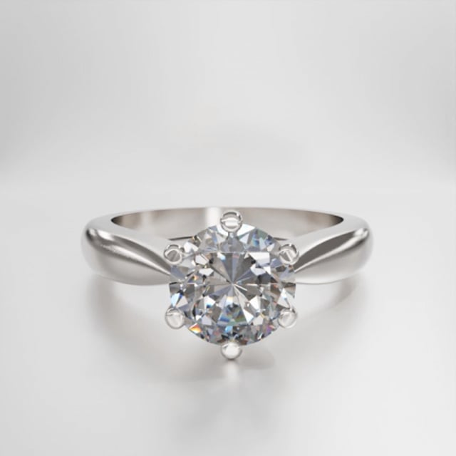 1.00 carat solitaire diamond ring in white gold