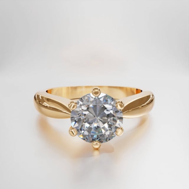 1.50 karaat diamanten solitaire ring in geel goud