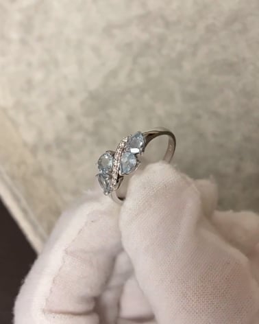 Video: 925 Silver Aquamarine Diamonds Ring