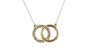 25 ct. t.w. Pave Diamond Interlocking Circle Necklace in 14kt Yellow Gold