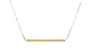 Italian 14kt Yellow Gold Twisted Bar Necklace