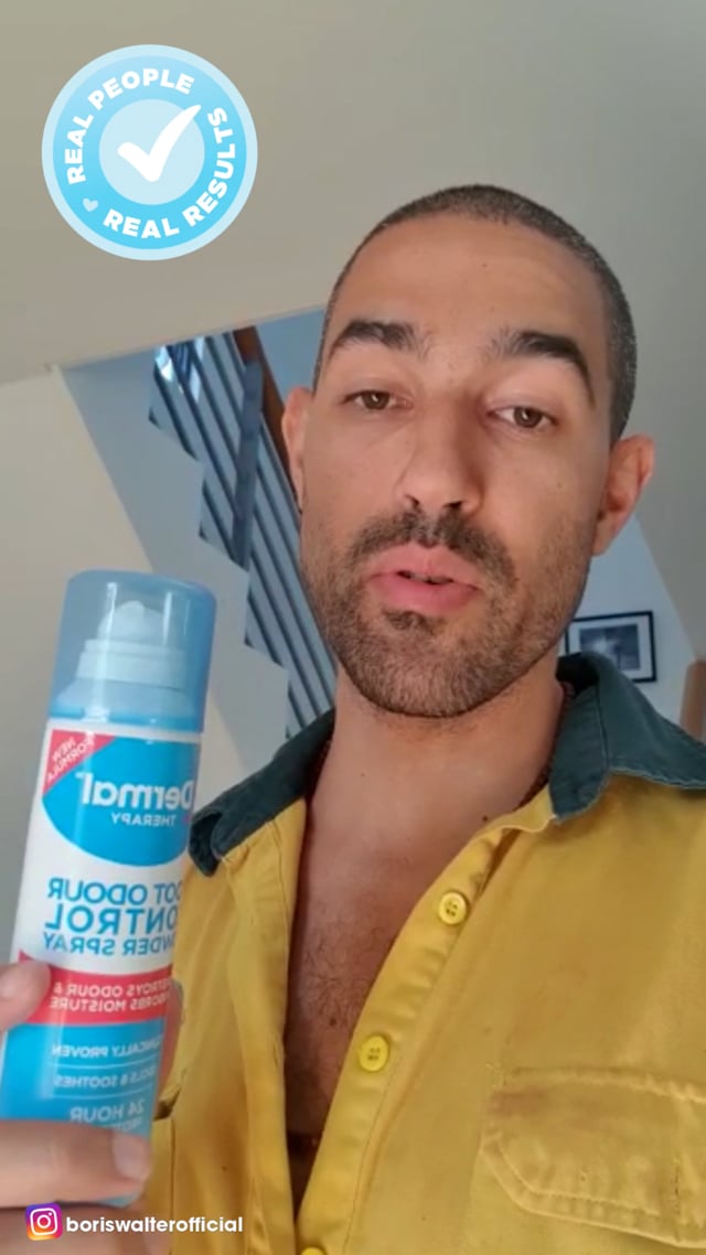 Foot odour control powder spray