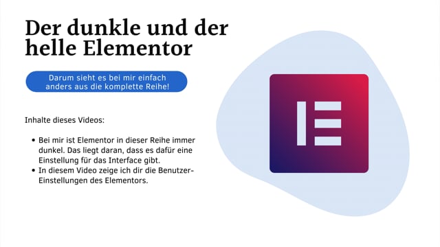 Der helle & dunkle Elementor