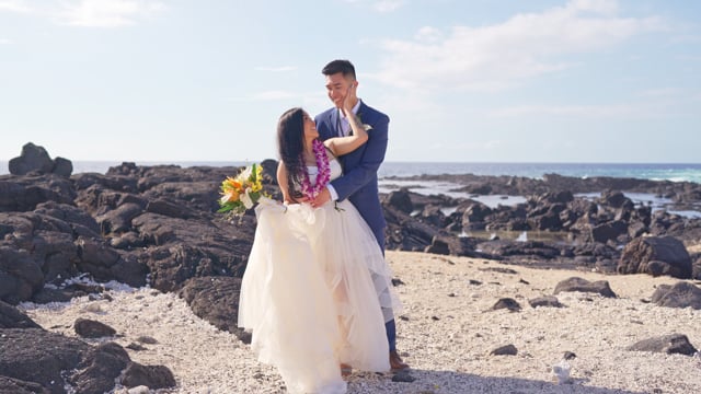 Kattrina & Robert  Pine Trees Beach Elopement  Big Island