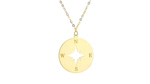 Italian 14kt Yellow Gold Compass Pendant Necklace