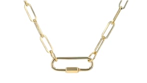 14kt Yellow Gold Carabiner Paper Clip Link Necklace