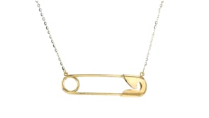 Italian 14kt Yellow Gold Safety Pin Necklace