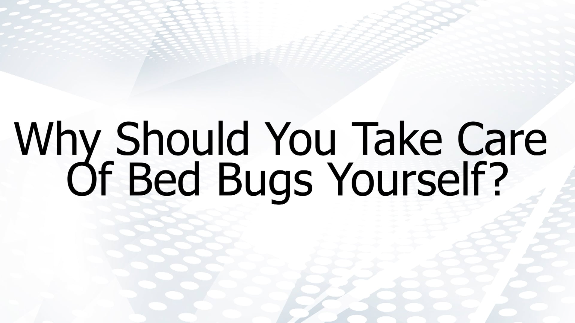 Why Should You Treat Bed Bugs Yourself On Vimeo