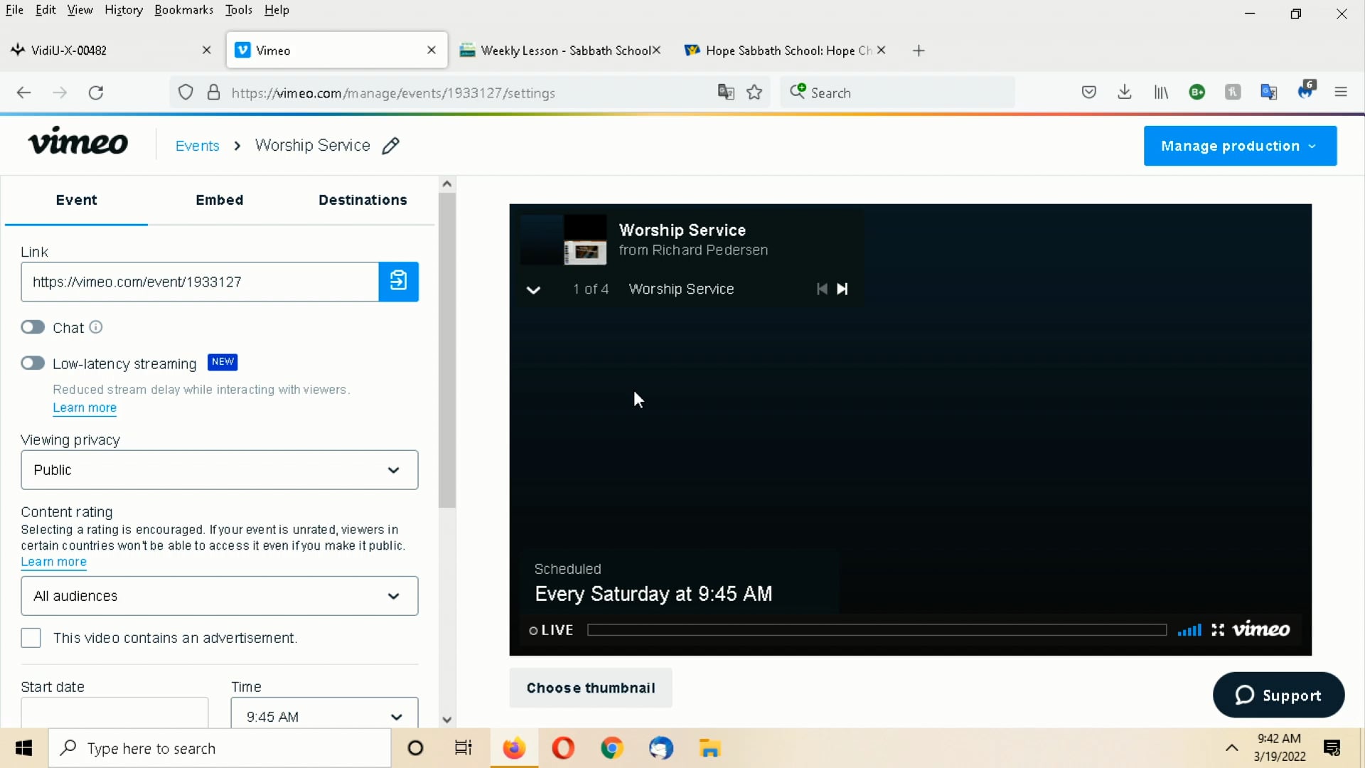 Worship Service on Vimeo