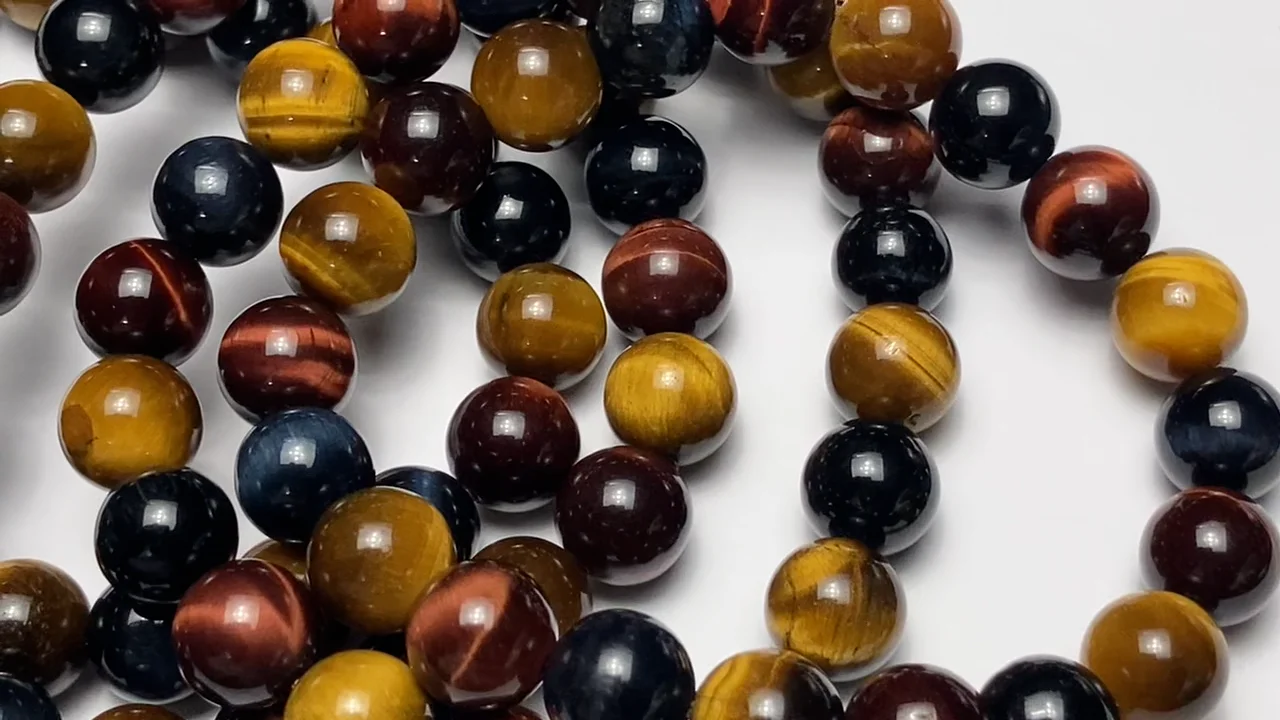 タイガーアイ 3色ミックス ラウンド10mm ブレスレット｜天然石ビーズの