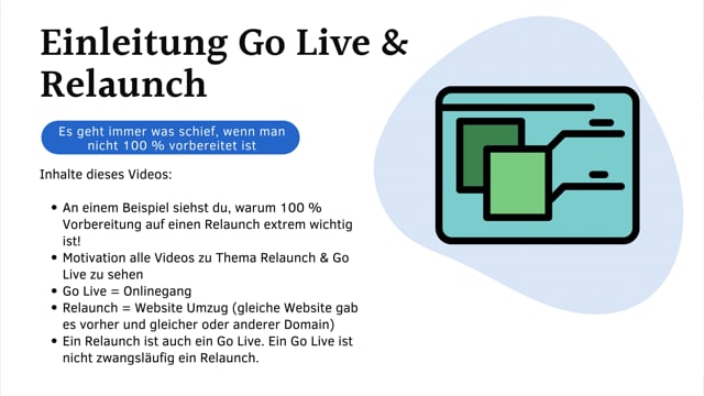 Einleitung Go Live & Relaunch