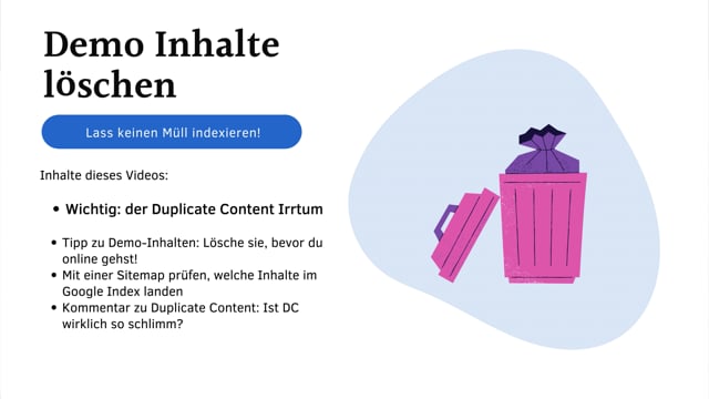 Demoinhalte löschen – Verwässerung von Inhalten vermeiden