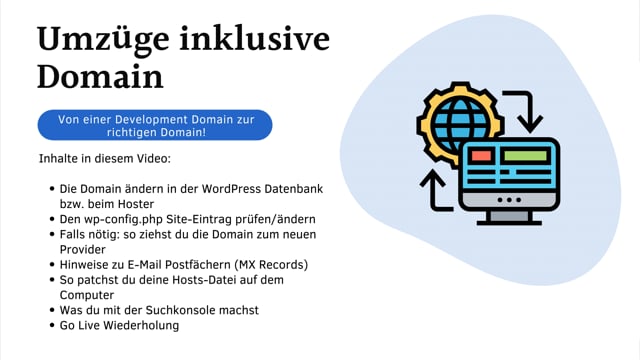 Umzug inklusive Domain