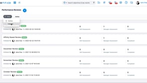 How do I initiate a performance review in Profit.co?