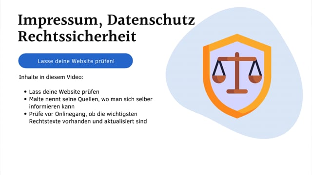 Impressum, Dateschutz und Rechtssicherheit