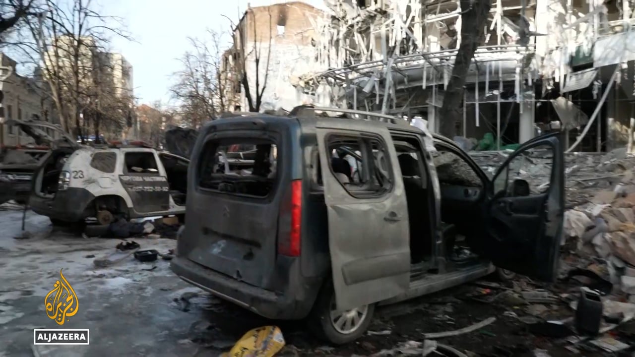 War in Ukraine - Kharkiv 20th March 2022 - Russian bombing leaves Ukraine's Kharkiv in ruins