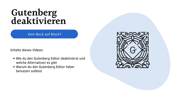 Gutenberg deaktivieren
