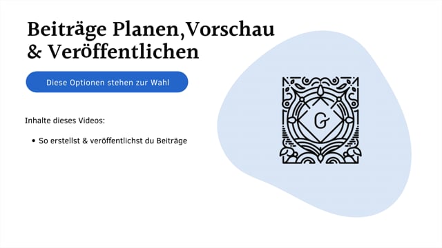 Beiträge Planen, Veröffentlichen, Vorschau