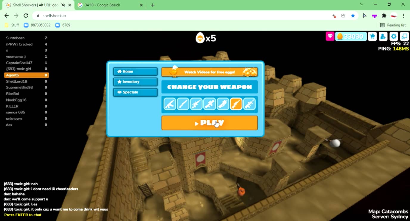 Shell Shockers _ Alt URL_ geometrybest Google Chrome 20220319 1925