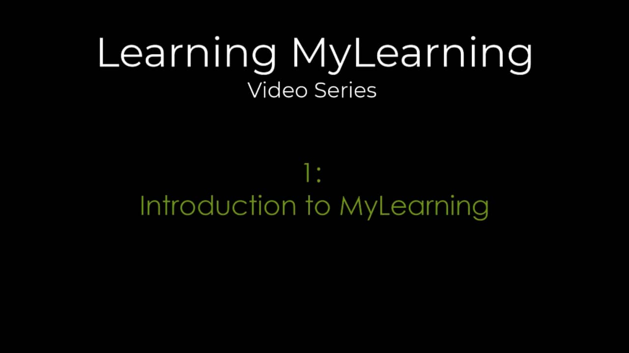 Learning MyLearning video