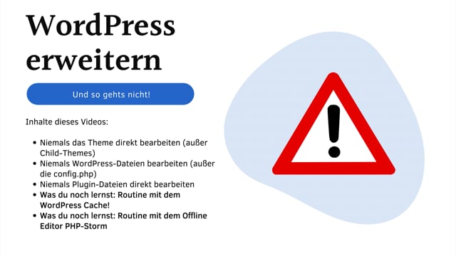 Konzept WordpRess erweitern - so geht´s nicht