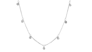 25 ct. t.w. Bezel-Set Diamond Drop Station Necklace in Sterling Silver