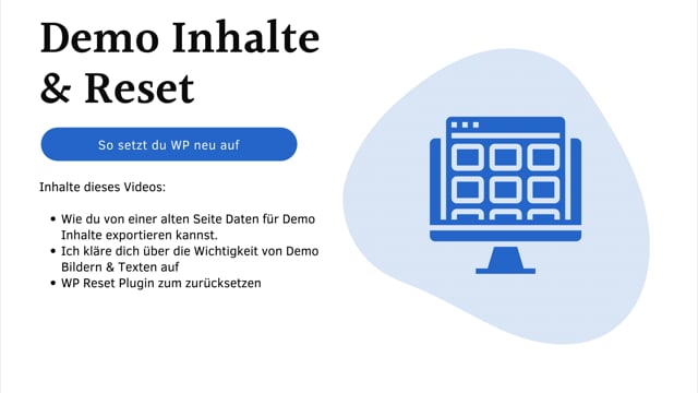Demo Inhalte & Reset